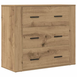 vidaXL Sideboard Storage Cupboard Cabinet Buffet Highboard Engineered Wood - artisan oak