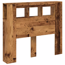 vidaXL LED Headboard Bed Header Bedroom Storage Bed Headboard Engineered Wood - old wood, 120 x 18.5 x 103.5 cm - Additional view 2