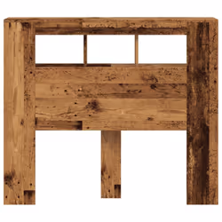 vidaXL LED Headboard Bed Header Bedroom Storage Bed Headboard Engineered Wood - old wood, 120 x 18.5 x 103.5 cm - Additional view 5