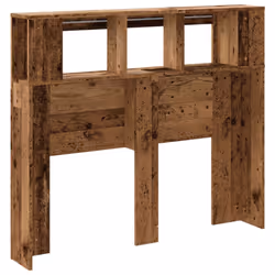 vidaXL LED Headboard Bed Header Bedroom Storage Bed Headboard Engineered Wood - old wood, 120 x 18.5 x 103.5 cm - Additional view 7