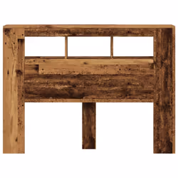 vidaXL LED Headboard Bed Header Bedroom Storage Bed Headboard Engineered Wood - old wood, 140 x 18.5 x 103.5 cm - Additional view 5