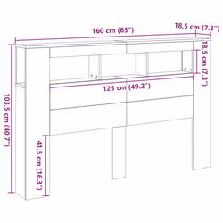 VidaXL 857689 headboard/footboard Oak