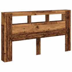 vidaXL LED Headboard Bed Header Bedroom Storage Bed Headboard Engineered Wood - old wood, 180 x 18.5 x 103.5 cm - Additional view 2