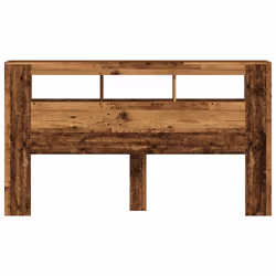 vidaXL LED Headboard Bed Header Bedroom Storage Bed Headboard Engineered Wood - old wood, 180 x 18.5 x 103.5 cm - Additional view 5