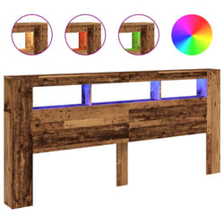 vidaXL LED Headboard Bed Header Bedroom Storage Bed Headboard Engineered Wood - old wood