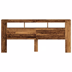 vidaXL LED Headboard Bed Header Bedroom Storage Bed Headboard Engineered Wood - old wood - Additional view 5