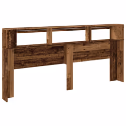 vidaXL LED Headboard Bed Header Bedroom Storage Bed Headboard Engineered Wood - old wood - Additional view 7