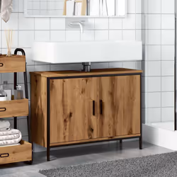 vidaXL Sink Cabinet Vanity Unit Storage Cupboard Artisan Oak Engineered Wood