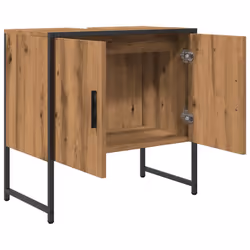 vidaXL Bathroom Sink Cabinet Vanity Unit Storage Cupboard Engineered Wood - artisan oak, 60 x 33 x 60 cm - Additional view 4