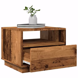 vidaXL Coffee Table with LED Lights Hallway Accent End Table Side Sofa Table - old wood, 50 x 49 x 40 cm - Additional view 5