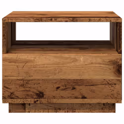 vidaXL Coffee Table with LED Lights Hallway Accent End Table Side Sofa Table - old wood, 50 x 49 x 40 cm - Additional view 6
