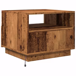 vidaXL Coffee Table with LED Lights Hallway Accent End Table Side Sofa Table - old wood, 50 x 49 x 40 cm - Additional view 8