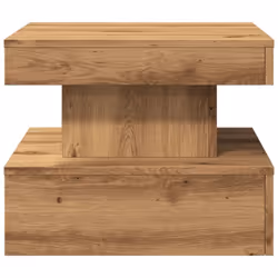 vidaXL Coffee Table with LED Lights Hallway Accent End Table Side Sofa Table - artisian oak, 50 x 50 x 40 cm - Additional view 6