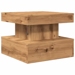 vidaXL Coffee Table with LED Lights Hallway Accent End Table Side Sofa Table - artisian oak, 50 x 50 x 40 cm - Additional view 8