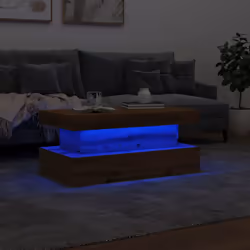 vidaXL Coffee Table with LED Lights Hallway Accent End Table Side Sofa Table - artisian oak, 90 x 50 x 40 cm - Additional view 4