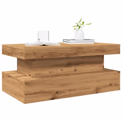 vidaXL Coffee Table with LED Lights Hallway Accent End Table Side Sofa Table - artisian oak, 90 x 50 x 40 cm - Additional view 5
