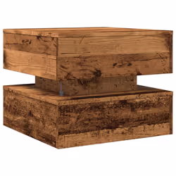 vidaXL Coffee Table with LED Lights Accent End Table Tea Side Table Old Wood - old wood - Additional view 8