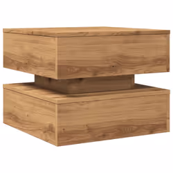 vidaXL Coffee Table with LED Lights Accent End Table Tea Side Table Old Wood - artisian oak