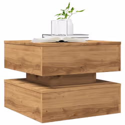 vidaXL Coffee Table with LED Lights Accent End Table Tea Side Table Old Wood - artisian oak - Additional view 5