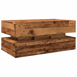 vidaXL Coffee Table with LED Lights Hall End Table Tea Side Table - old wood