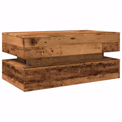 vidaXL Coffee Table with LED Lights Hall End Table Tea Side Table - old wood - Additional view 8
