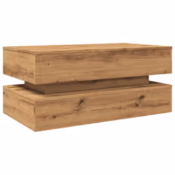 vidaXL Coffee Table with LED Lights Hall End Table Tea Side Table - artisian oak