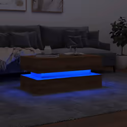 vidaXL Coffee Table with LED Lights Hall End Table Tea Side Table - artisian oak - Additional view 4