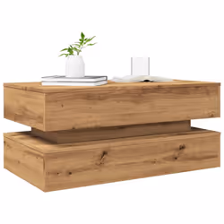 vidaXL Coffee Table with LED Lights Hall End Table Tea Side Table - artisian oak - Additional view 5