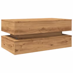 vidaXL Coffee Table with LED Lights Hall End Table Tea Side Table - artisian oak - Additional view 8
