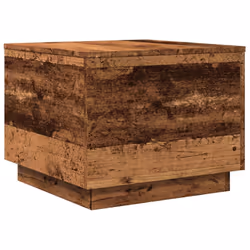 vidaXL Coffee Table with LED Lights Hallway End Table Side Tea Sofa Table - old wood, 50 x 50 x 40 cm