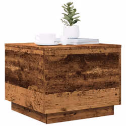 vidaXL Coffee Table with LED Lights Hallway End Table Side Tea Sofa Table - old wood, 50 x 50 x 40 cm - Additional view 5
