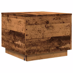 vidaXL Coffee Table with LED Lights Hallway End Table Side Tea Sofa Table - old wood, 50 x 50 x 40 cm - Additional view 8