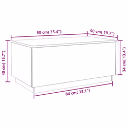 vidaXL Coffee Table with LED Lights Hallway End Table Side Tea Sofa Table - old wood, 90 x 50 x 40 cm