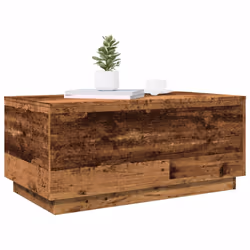 vidaXL Coffee Table with LED Lights Hallway End Table Side Tea Sofa Table - old wood, 90 x 50 x 40 cm - Additional view 5