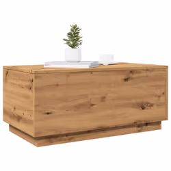 vidaXL Coffee Table with LED Lights Hallway End Table Side Tea Sofa Table - artisan oak, 90 x 50 x 40 cm - Additional view 5