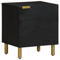vidaXL Bedside Cabinet Nightstand Bed Table Side Table Black Solid Wood Mango - 1 pcs