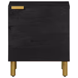 vidaXL Bedside Cabinet Nightstand Bed Table Side Table Black Solid Wood Mango - 1 pcs
