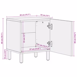 vidaXL Bedside Cabinet Nightstand Bed Table Side Table Black Solid Wood Mango - 2 pcs - Additional view 10