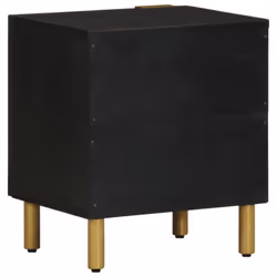 vidaXL Bedside Cabinet Nightstand Bed Table Side Table Black Solid Wood Mango - 2 pcs - Additional view 5