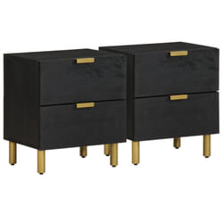 vidaXL Bedside Cabinet Nightstand Bed Side Table Solid Wood Mango - 2 pcs