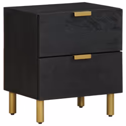 vidaXL Bedside Cabinet Nightstand Bed Side Table Solid Wood Mango - 2 pcs