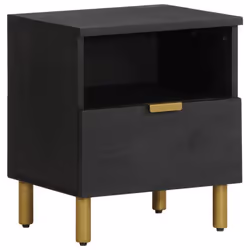 vidaXL Bedside Cabinet Nightstand Bed Table Bed Cabinet Black Engineered Wood - 1 pcs