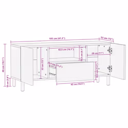 vidaXL TV Cabinet TV Stand Hifi Media Cabinet TV Unit Black Engineered Wood - Additional view 10