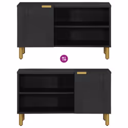 vidaXL TV Cabinet TV Stand Hifi Media Cabinet TV Unit Black Engineered Wood - Additional view 5