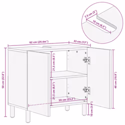 vidaXL Bathroom Sink Cabinet Storage Cupboard Sink Unit Black Engineered Wood - Additional view 10