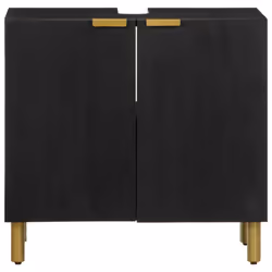vidaXL Bathroom Sink Cabinet Storage Cupboard Sink Unit Black Engineered Wood