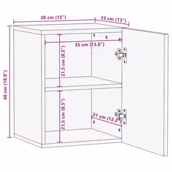 vidaXL Bathroom Hanging Cabinet Wall Mounted Cabinet Black Engineered Wood