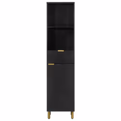 vidaXL Bathroom Cabinet Storage Cupboard Vanity Unit Black Solid Wood Mango