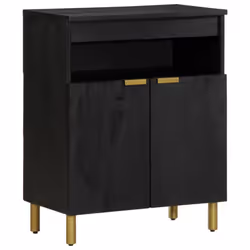 vidaXL Sideboard Cupboard Storage Cabinet Highboard Black Engineered Wood