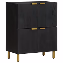 vidaXL Sideboard Cupboard Storage Cabinet Highboard Black Engineered Wood